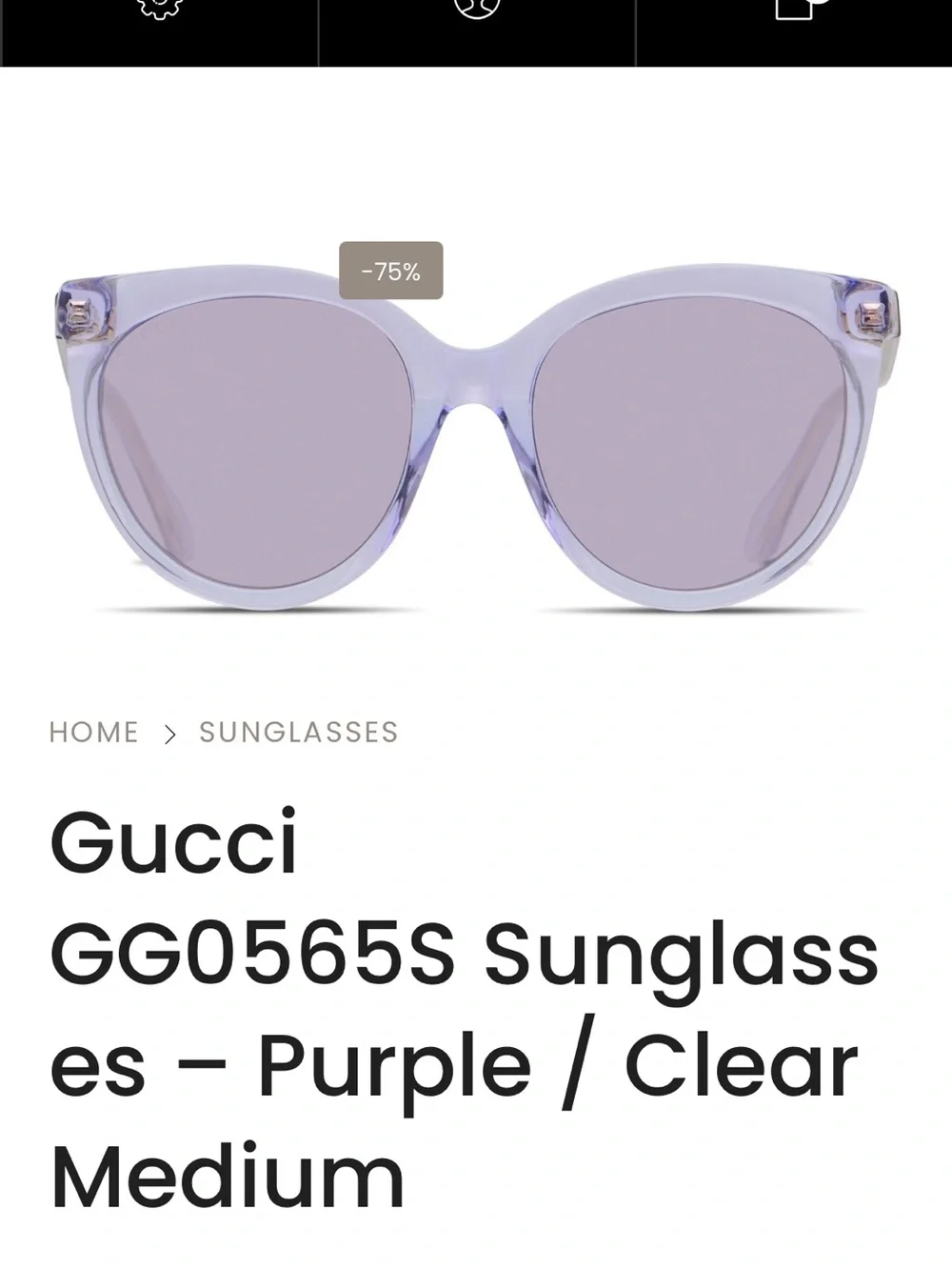 Gucci Purple & Clear Round Sunglasses